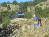 Großer Hubschrauber-Einsatz an der Sega-Hütte - und weswegen? Die Tankstelle Total zelebriert "La Isola Verde"!!? (Foto: katarina , Refuge de Sega, Korsika, Frankreich am 12.06.2014) [4199]