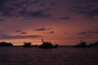 Waterfront Fischerboote Sonnenuntergang (Foto: chari , Kota Kinabalu, Sabah, Malaysia am 06.01.2023) [5623]
