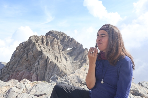 Pause an der Skala, Blick auf Mytikas (Foto: chari , Olympmassiv, Zentralmakedonien, Griechenland am 12.06.2026) [6289]